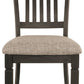Tyler Creek - Dining UPH Side Chair (Set of 2) - Slatback - Black / Grayish Brown
