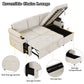 Convertible L Shaped Sofa Couch With Storage, Cup Holders, USB Ports - view 7