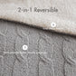 3 Pieces Full/Queen Cable Knit Chenille Comforter Set Gray