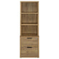 Geary Mango 3-Shelf Bookcase USB and Lockable Drawer