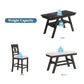 TOPMAX 6-Piece Wood Counter Height Dining Table Set with Storage Shelf