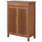 5-Tier Shoe Storage Cabinet with Louvered Doors and Drawer