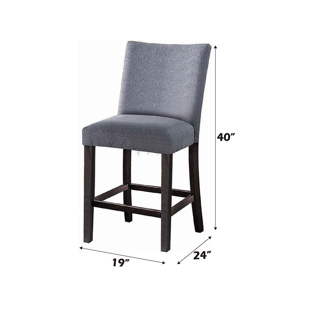 Yelena - Counter Height Chair (Set of 2) - Fabric & Weathered Espresso