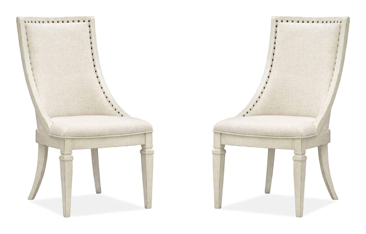 Newport - Dining Arm Chair With Upholstered Seat & Back (Set of 2) - Alabaster