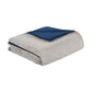 7 Piece Faux Suede Comforter Set Blue King