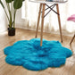 Artificial Woolen Carpet Rug Floral Shape Sheepskin Hairy Carpet Faux Mat Seat Pad Fur Warm Tapetes Floor Mat Soft Area Rug