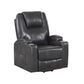 Gunmetal Leather Aire Recliner with Power Lift & Massage