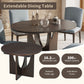 Topmax - 5 Piece Modern Extendable Round Dining Table Set With Removable Leaf For Small Places - view 4