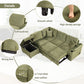 Sleeper Sofa Bed, 2 In 1 Pull Out Sofa Bed L Shape Couch With Storage Ottoman For Living Room, Bedroom Couch - view 6