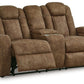 Wolfridge - Power Reclining Loveseat With Console /Adj Hdrst - Brindle