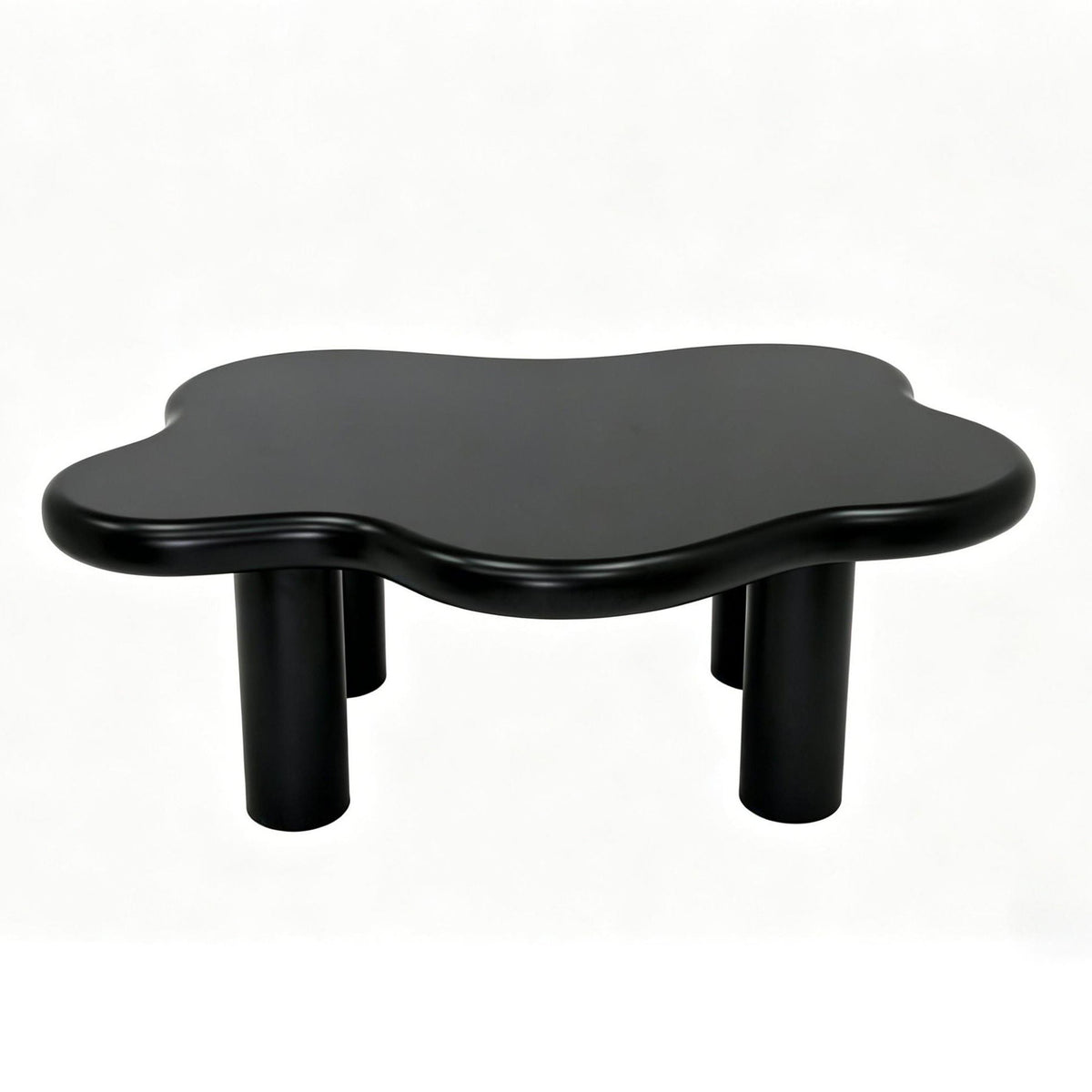 Cloud Shaped Coffee Table with 4 Round Legs - White, Black, or Light Brown