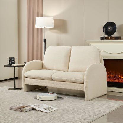 Loveseat Sofa Small Couch For Living Room, Sherpa Fabric Upholstered Loveseat Sofa Couch, Small Loveseat Sofa