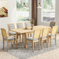 Topmax - Rustic Extendable Dining Table Set With Removable Leaf, 6 Upholstered Armless Dining Chairs And 2 - view 3
