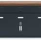 Landocken - XL TV Stand W/Fireplace Option - Brown / Blue