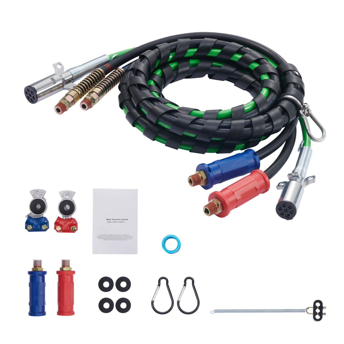 12FT Semi Truck Air Lines Kit with Glad Hands