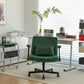 Green Velvet Criss Cross Armrest Office Chair