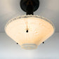 1930’s Peach Frosted Art Deco Suspended Chandelier Ceiling Light