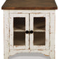 Wystfield - Rectangular End Table - 2 Doors - White / Brown