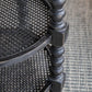 Round Three Tiered Side Table with Rattan Shelf