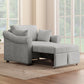 Chenille Convertible Sleeper Chair with Adjustable Backrest