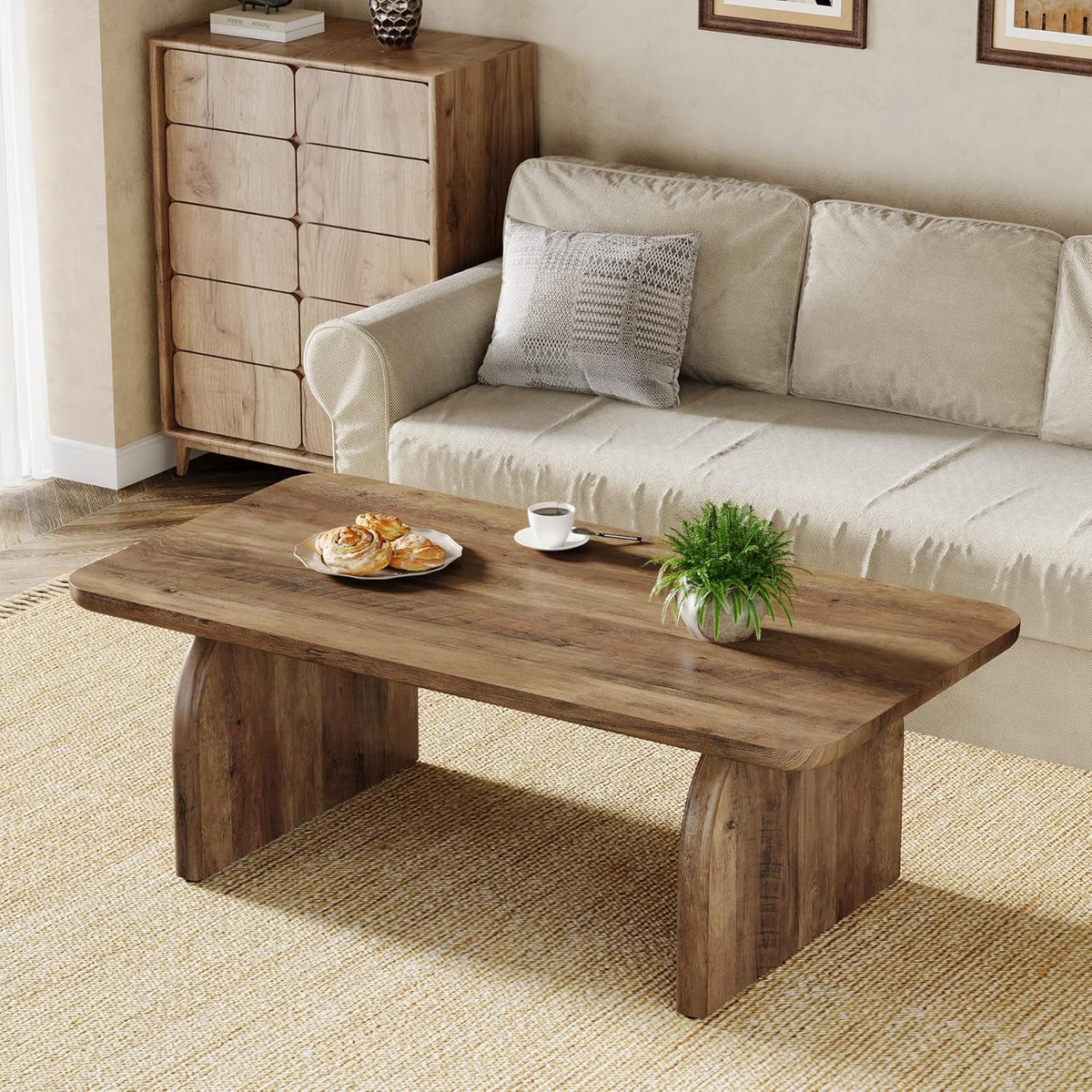 47" Rustic Brown Rectangle Coffee Table
