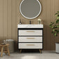 Modern Free-Standing Bathroom Vanity with Ceramic Vessel Sink