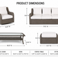 Luxury Rattan Patio Conversation Set – Includes 2 Swivel Chairs, Sofa, Coffee Table, And 2 Ottomans With Premium