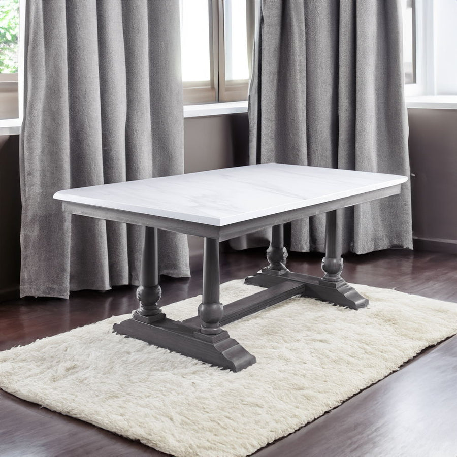 Yabeina - Dining Table - Marble Top Top & Gray Oak