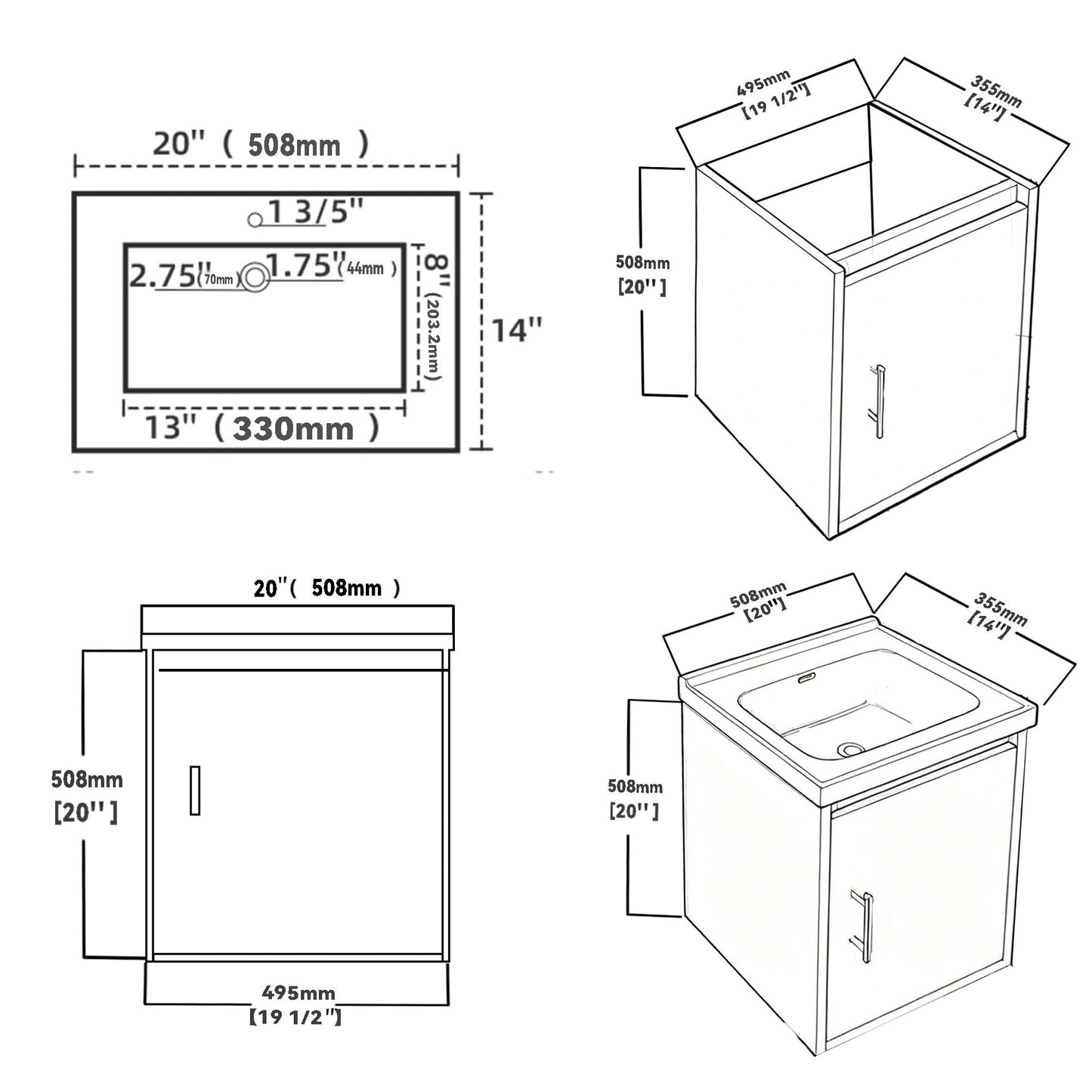 20" Floating Bathroom Vanity Combo