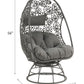 Hikre - Patio Lounge Chair & Side Table - Clear Glass, Charcoal Fabric & Black Wicker