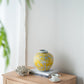 Decorative Yellow and White Accent Vase