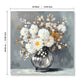 White Chrysanthemum Glass Vase Canvas Wall Art