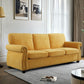 Soft Sofa, Upholstered 3 Seater Couch With High Density Foam, Loose Back Cushions And Turned Legs - view 2
