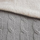 3 Pieces Full/Queen Cable Knit Chenille Comforter Set Gray
