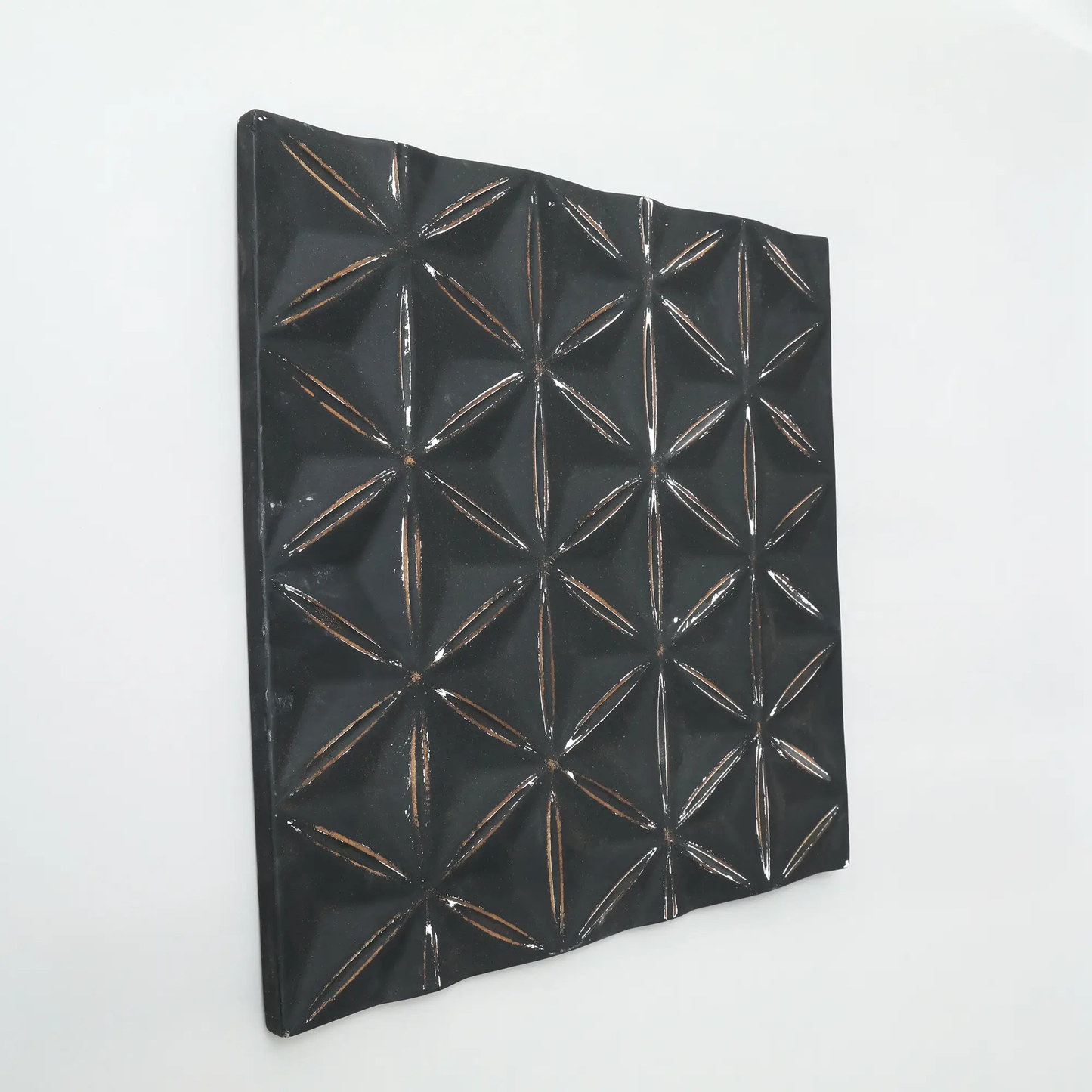 Black Square Shape Handcrafted MDF Wall Decor – 16"x16" Elegant Home Accent