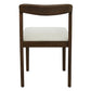 Solid Rubber Wood Dining Chairs (Walnut + Beige) - Set of 2