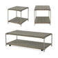 Corbeta 3-Piece Metal Frame Wood Living Room Coffee Table Set