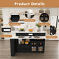 Kitchen Island with Extendable & Rotating Table