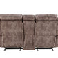 Zubaida Two Tone Chocolate Velvet Recliner Loveseat w/USB Port & Console