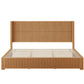 Solid Wood Platform Bed Frame with Headboard - King Size