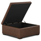 Gabbie 36 Inch Wide Square Coffee Table Storage Ottoman