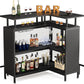 36” x 48” L-Shaped Home Bar Unit with Footrest