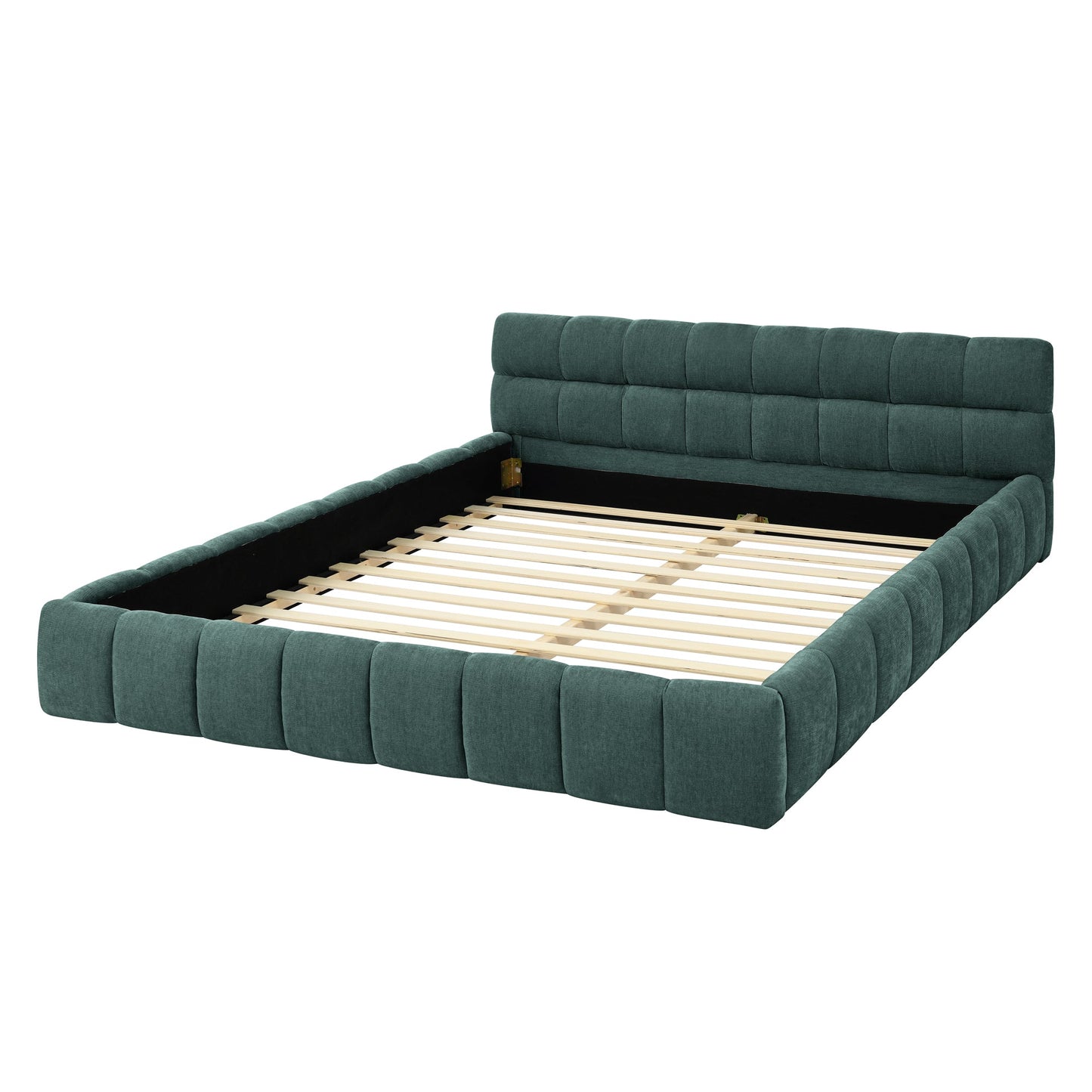 Queen Size Upholstered Bed Frame with Thick Fabric