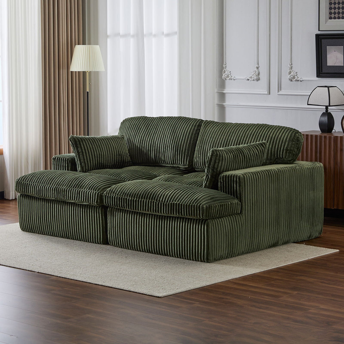 Double Chaise Lounge Chair, Oversized Upholstered Sleeper Cloud Couch - view 12