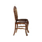 Dresden - Counter Height Chair (Set of 2) - Vintage Synthetic Leather Seat & Floral Fabric Back & Cherry Oak