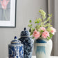 9.5x9.5x18" Porcelain Decorative Ginger Jar