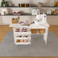4-in-1 Folding Sewing Table with Lockable Wheels