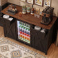 K&K 53.2" Farmhouse Fridge Cabinet with Power Outlet