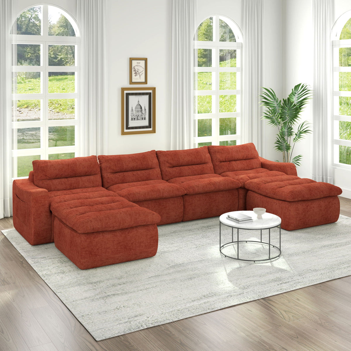 Modern L Shaped Modular Beanbag Sofa, Comfortable Lazy Style, Compression Sponge And Cloth - view 3