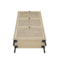 Modern Rattan 3 Door Shoe Rack Cabinet for Entryway